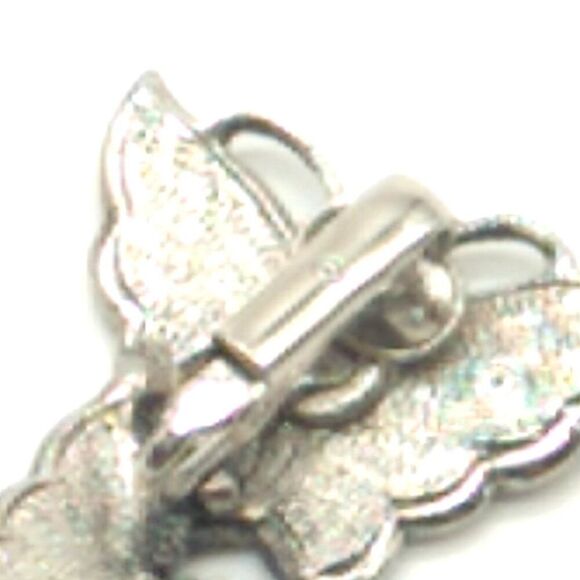 AVON WHISPERING WINGS Butterfly Clip-on Earrings Enamel Faux Marcasite Silver - Picture 9 of 11